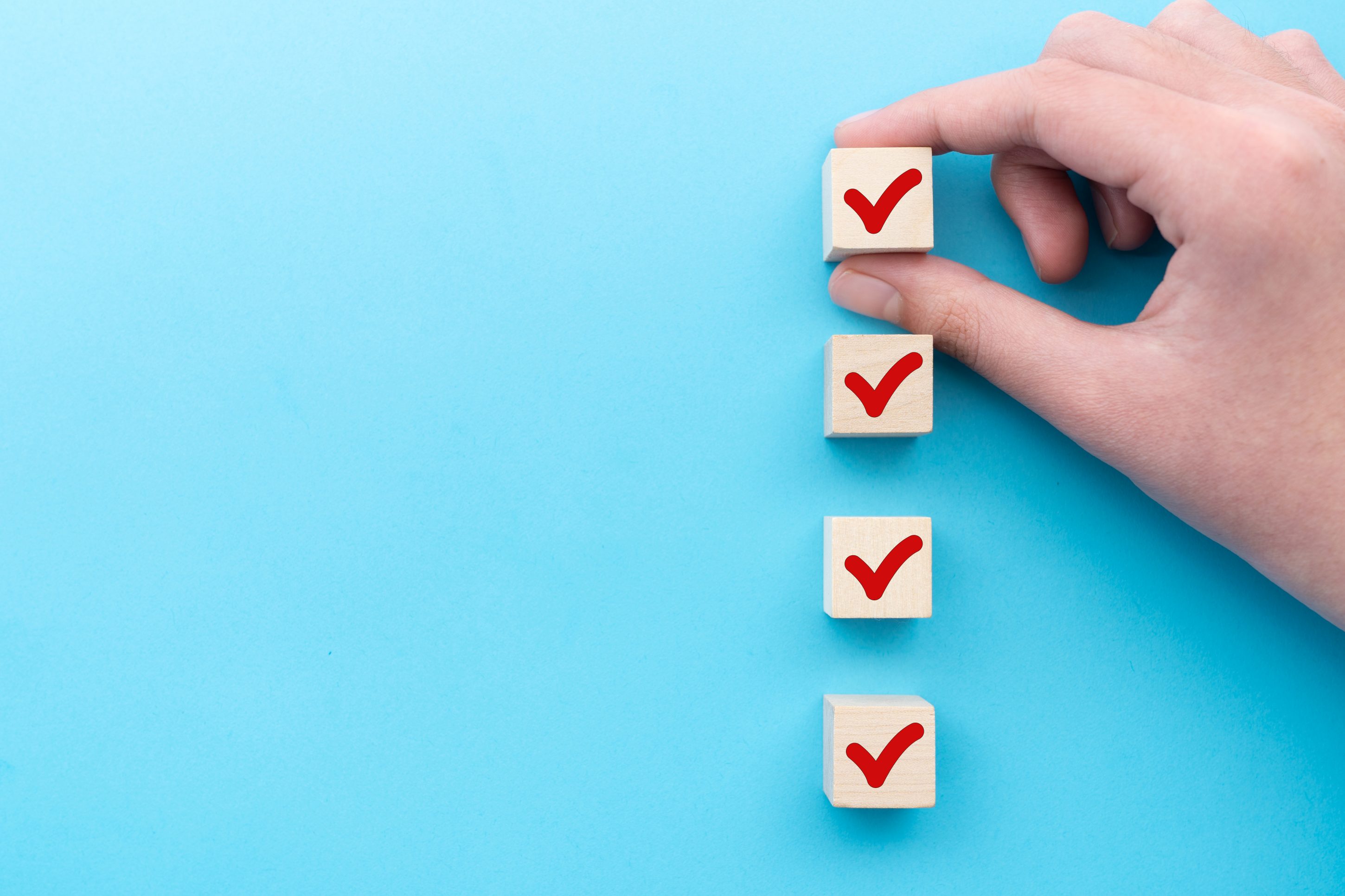 Red tick marking on checklist lifescience 7